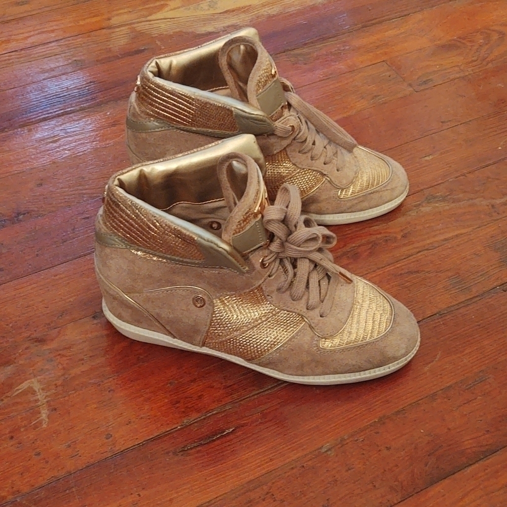 Michael Kors Nikko Wedge High Top Suede Sneakers Sz 8.5
